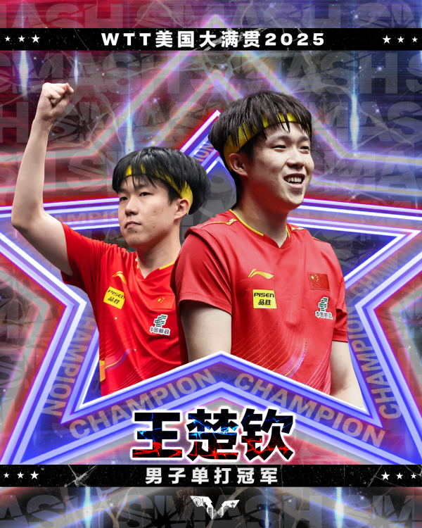 配资炒股开户平台 WTT美国大满贯夺冠! 王楚钦兑现承诺: 用成绩一次次证明自己